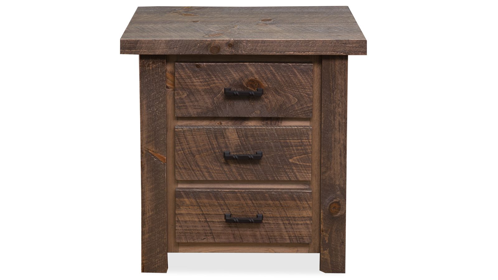 Uvalde Solid Wood Rustic 3 Drawer Nightstand