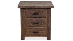 Uvalde Solid Wood Rustic 3 Drawer Nightstand
