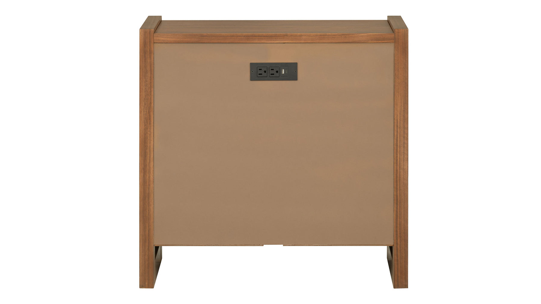 Taliesin 3 Drawer Nightstand | USB | Walnut Finish & Gunmetal | Gallery Furniture