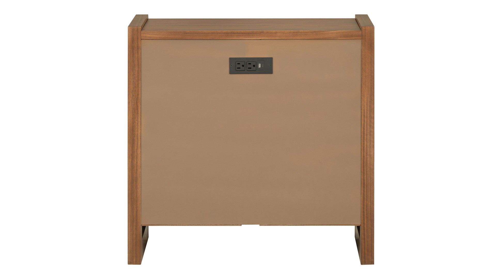Taliesin 3 Drawer Nightstand | USB | Walnut Finish & Gunmetal | Gallery Furniture