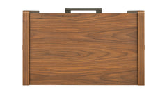 Taliesin 3 Drawer Nightstand | USB | Walnut Finish & Gunmetal | Gallery Furniture