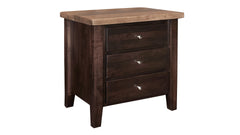 San Antonio Solid Maple & Black Cherry Wood Rustic Nightstand
