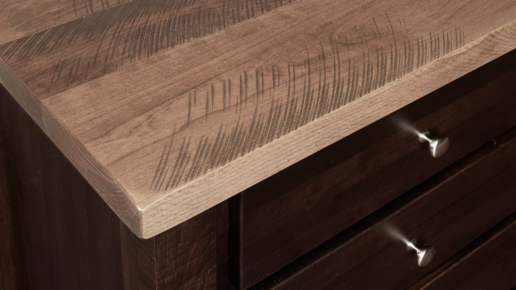 San Antonio Solid Maple & Black Cherry Wood Rustic Nightstand