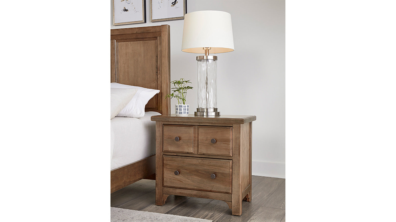 Cool Farmhouse 2 Drawer Nightstand