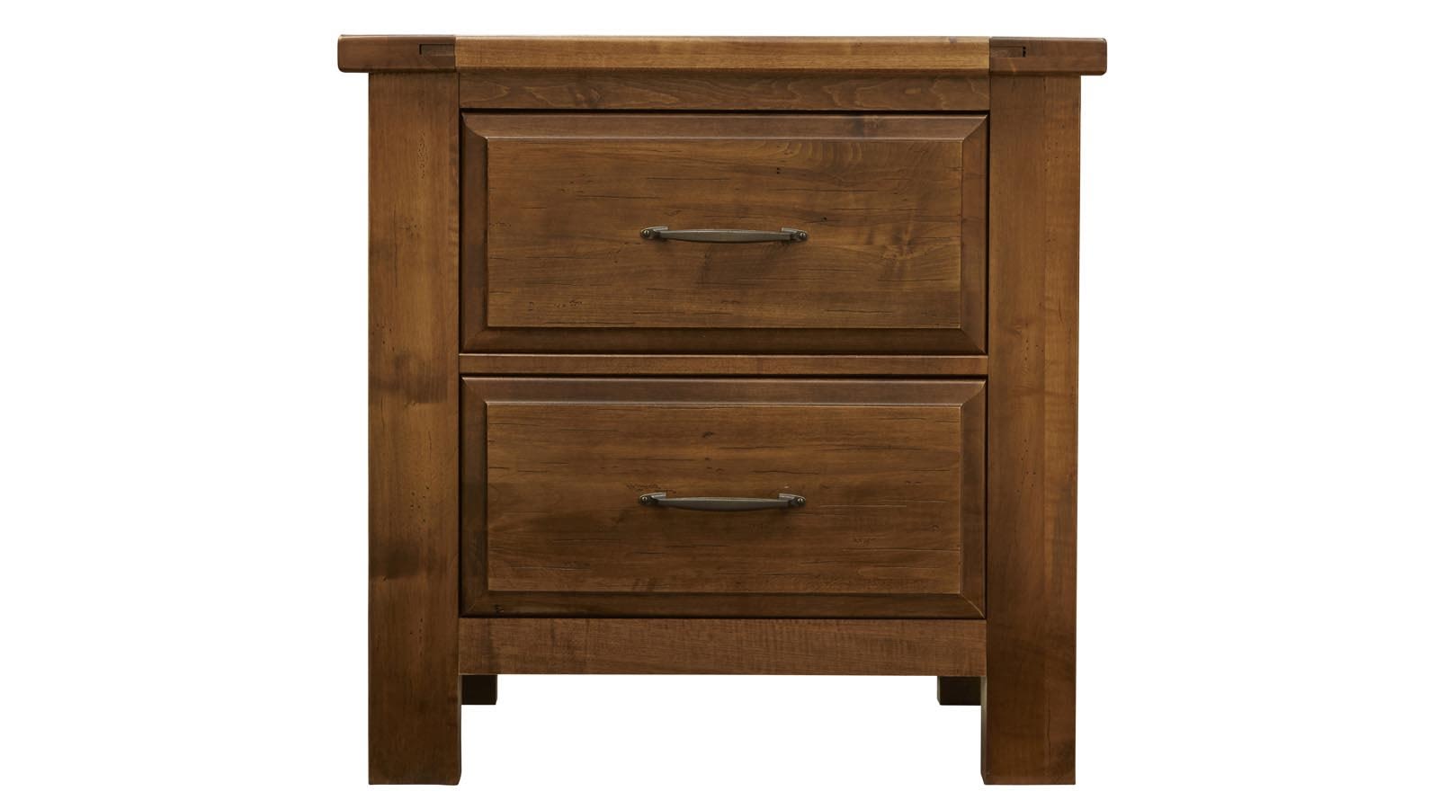 Red Hawk Valley Solid Maple Wood Modern 2 Drawer Nightstand