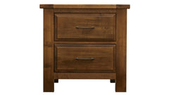 Red Hawk Valley Solid Maple Wood Modern 2 Drawer Nightstand