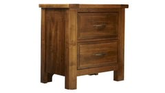 Red Hawk Valley Solid Maple Wood Modern 2 Drawer Nightstand