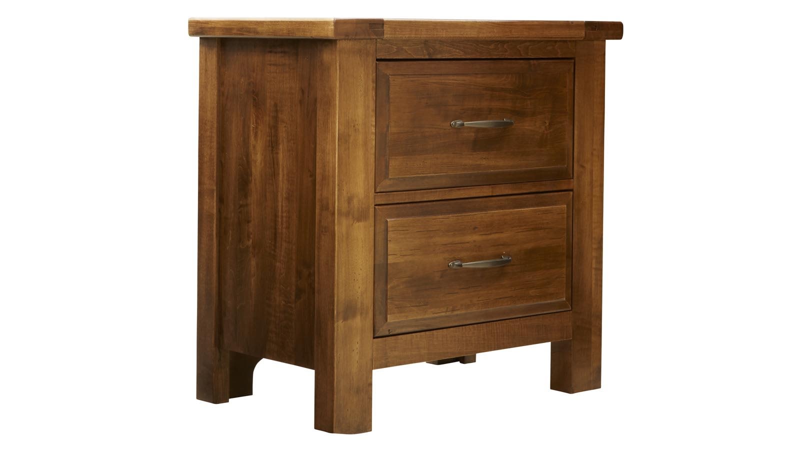Red Hawk Valley Solid Maple Wood Modern 2 Drawer Nightstand