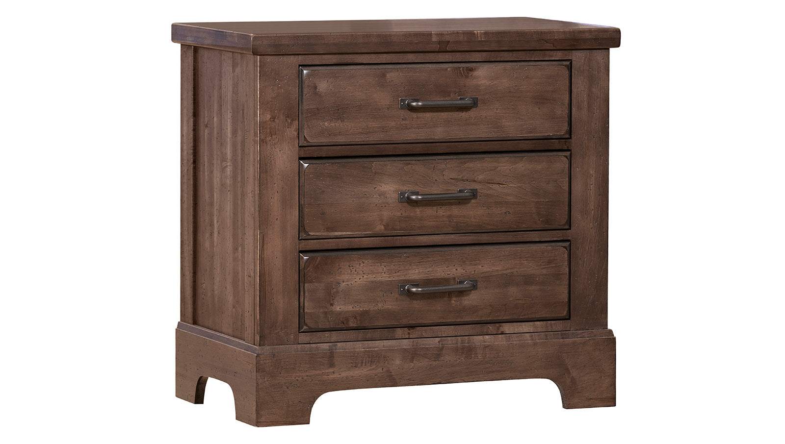 Cool Rustic Mink Modern Farmhouse Solid Maple 3 Drawer Nightstand