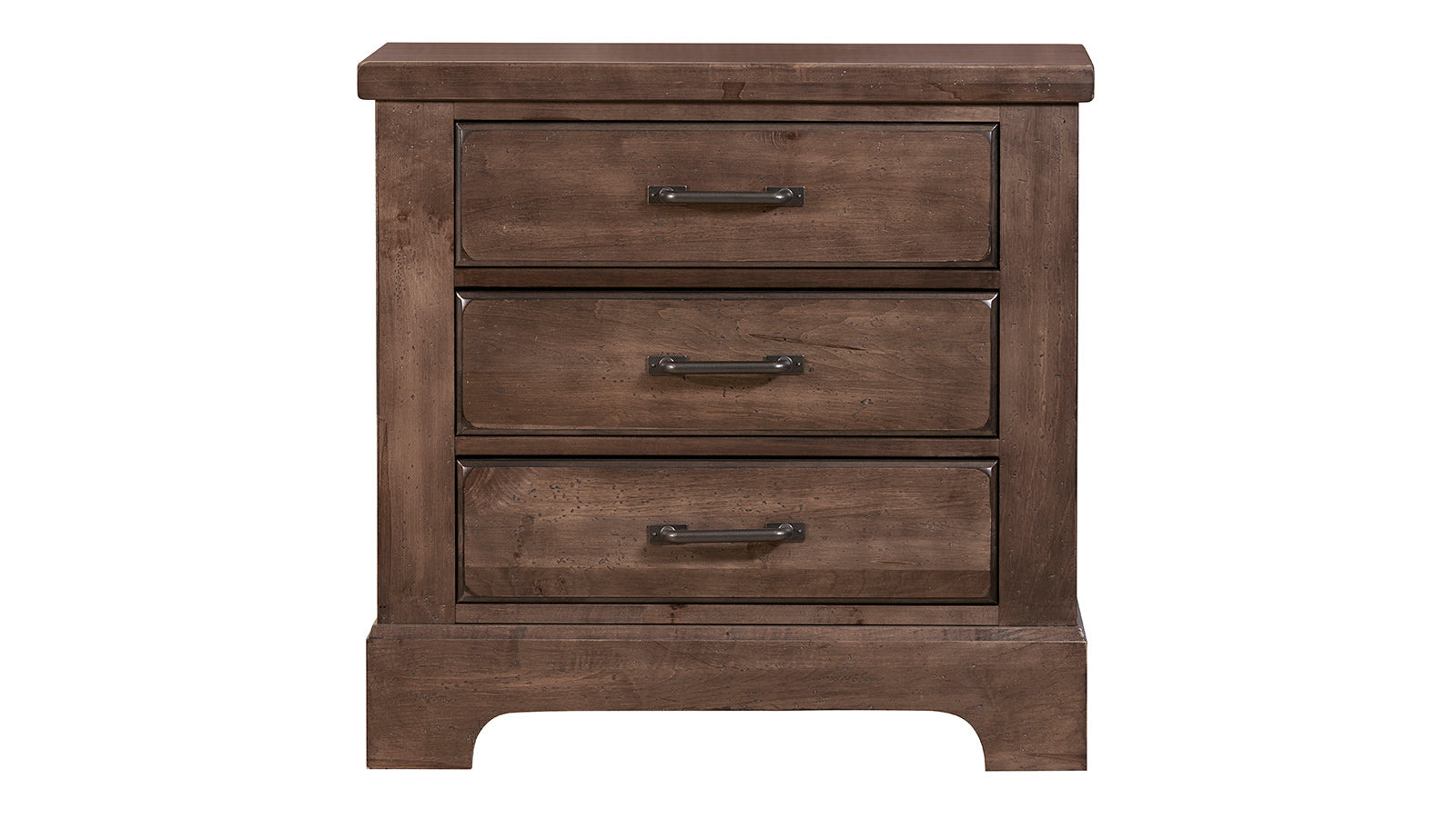 Cool Rustic Mink Modern Farmhouse Solid Maple 3 Drawer Nightstand