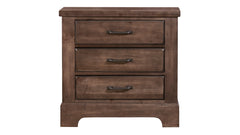 Cool Rustic Mink Modern Farmhouse Solid Maple 3 Drawer Nightstand