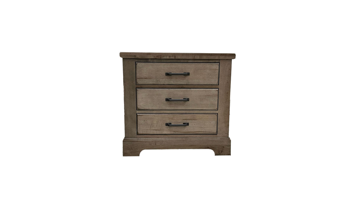 3 Pc Stone Antiqued King Bedroom Set (King Bed, Dresser/Mirror, & Nightstand)