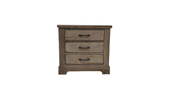 3 Pc Stone Antiqued King Bedroom Set (King Bed, Dresser/Mirror, & Nightstand)