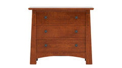 Stickley Highlands Arts & Crafts Solid Quartersawn White Oak Wood Three-Drawer Nightstand