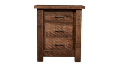 Conroe Ruff Sawn Solid Maple Rustic 3 Drawer Nightstand