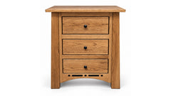 Boulder Creek Amish Solid Hickory 3 Drawer Nightstand