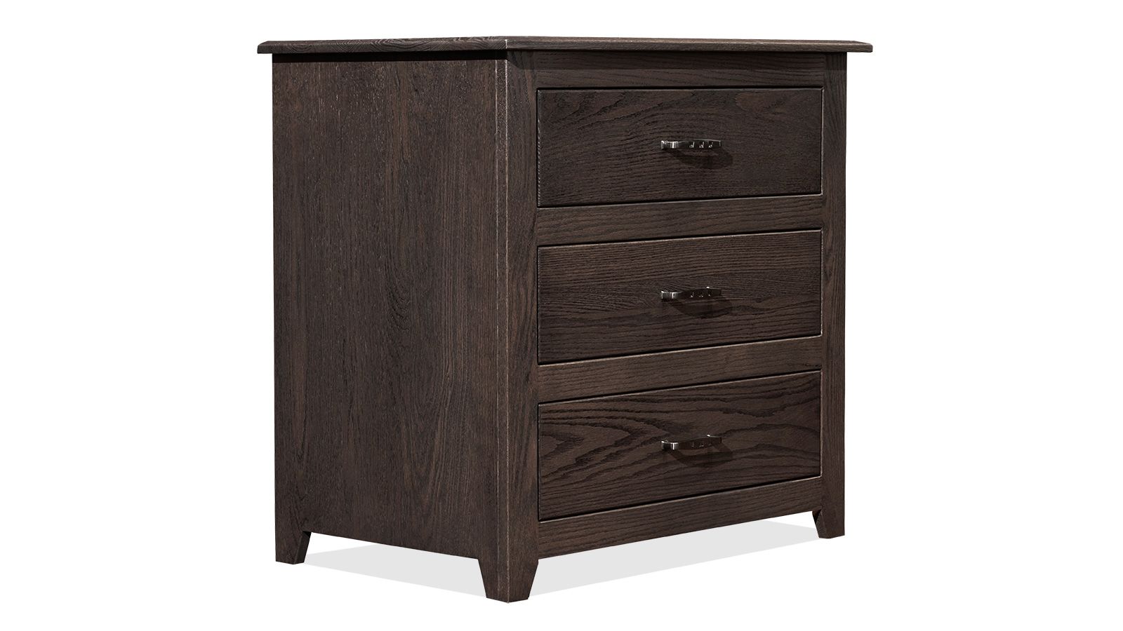 Tyler Solid Oak Wood Modern 3 Drawer Nightstand