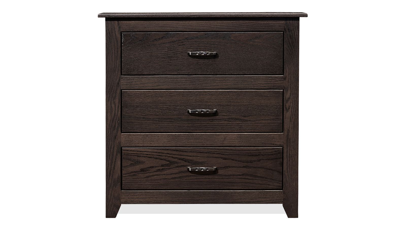 Tyler Solid Oak Wood Modern 3 Drawer Nightstand