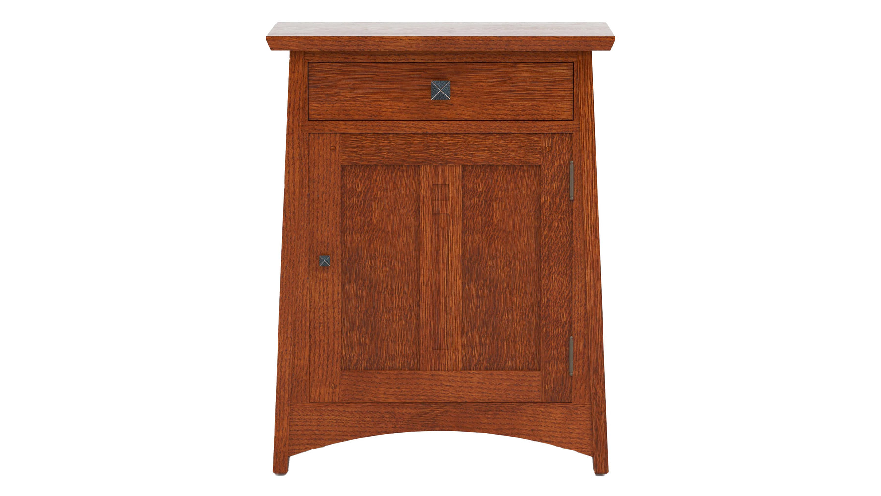 Stickley Highlands Arts & Crafts Solid Quartersawn White Oak Nightstand with Right Side Hinges