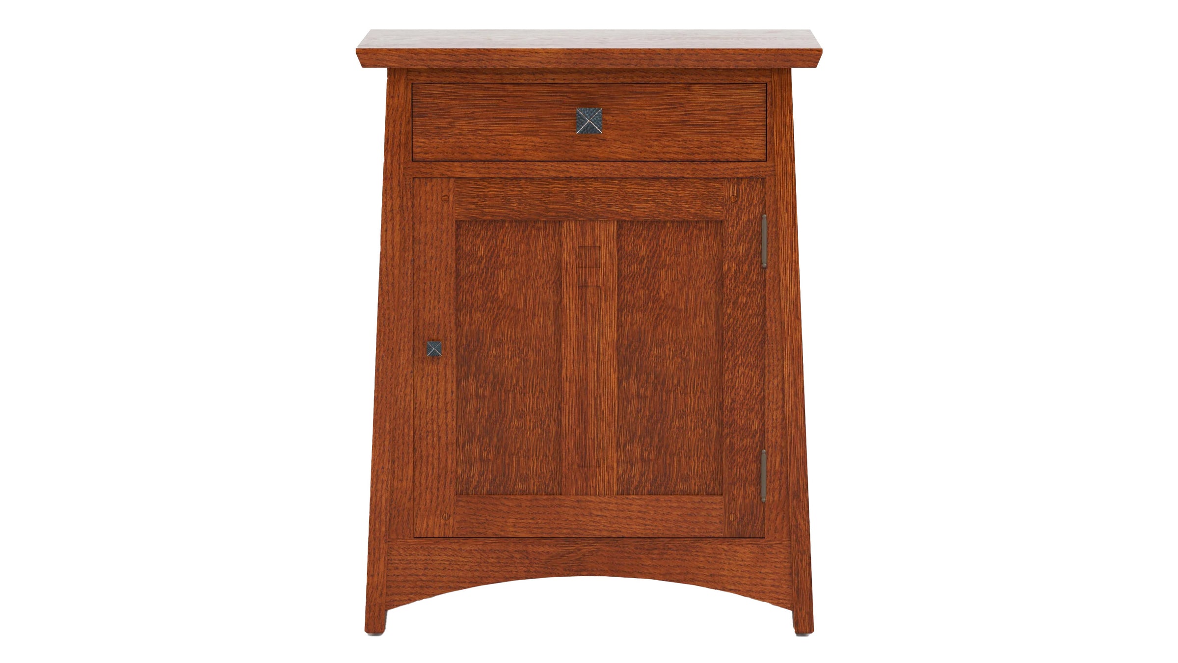 Stickley Highlands Arts & Crafts Solid Quartersawn White Oak Nightstand with Right Side Hinges