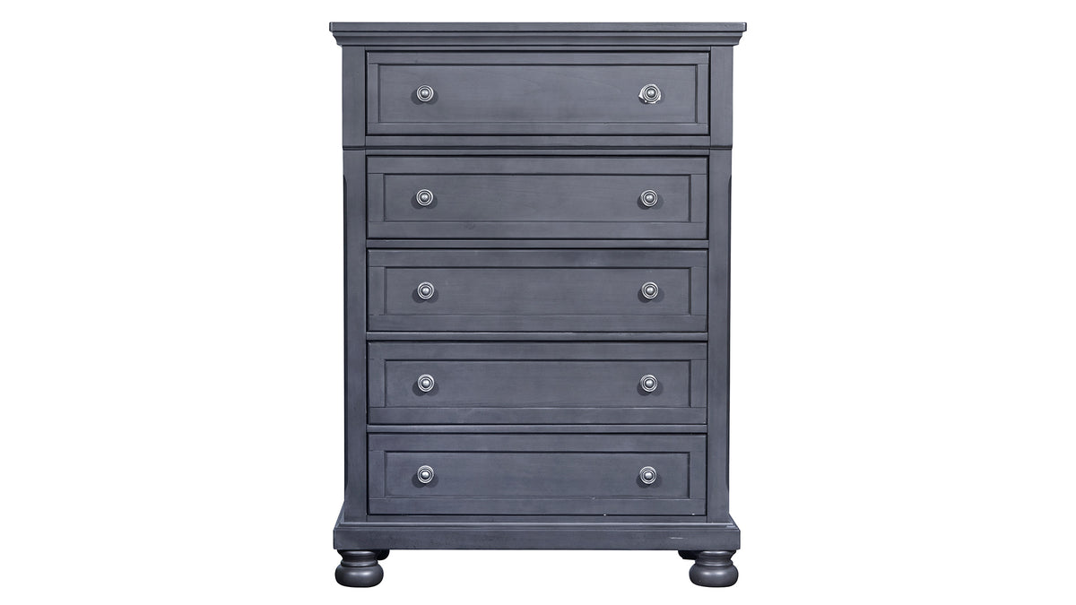 Soriah Modern Grey 5 Drawer Chest