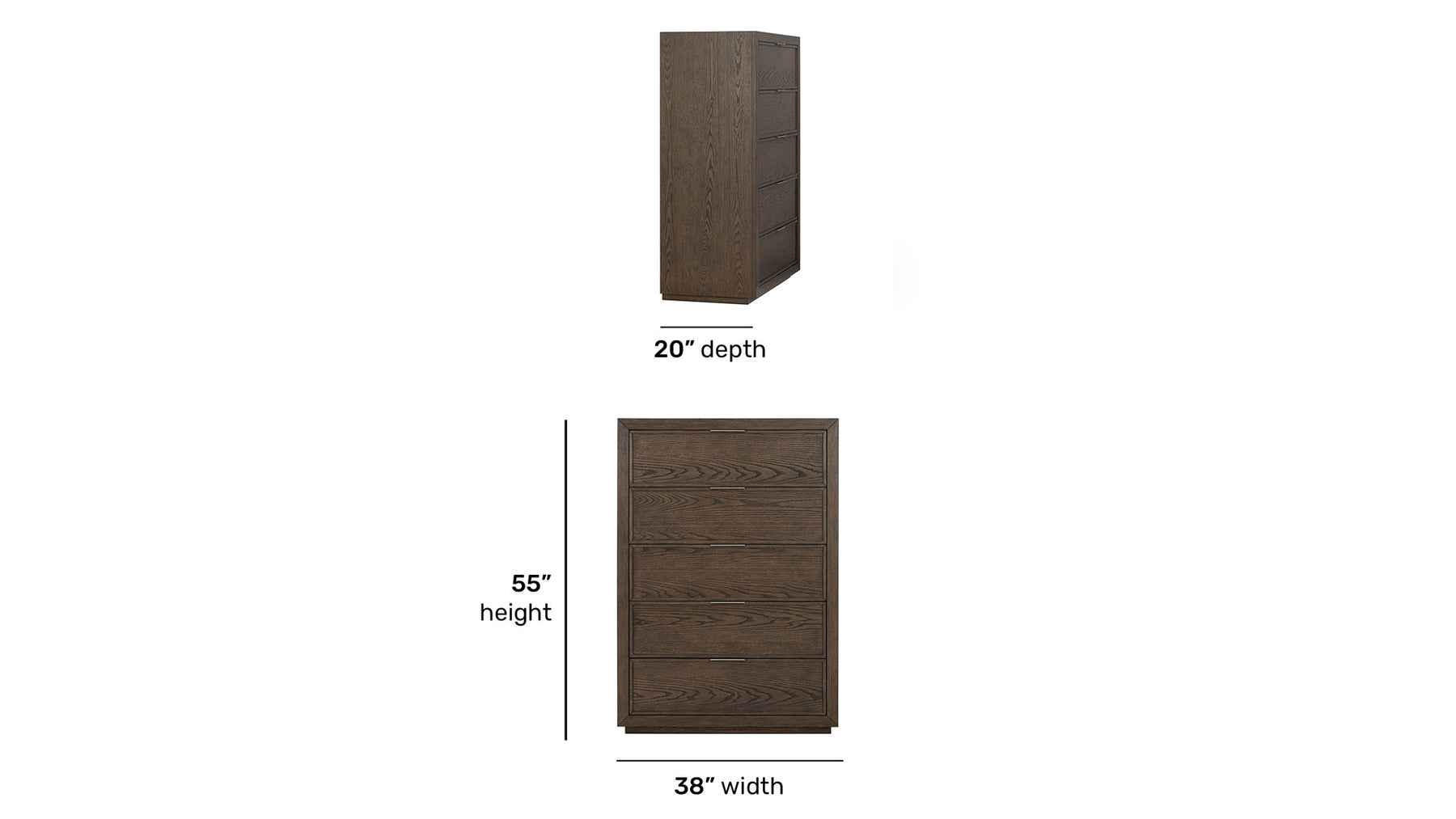 Athens Brownstone 5 Drawer Chest