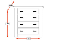 Uvalde Solid Wood Rustic 4 Drawer Chest