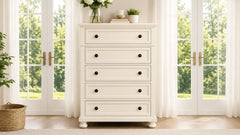 Soriah Sea Shell White 5 Drawer Chest | Gallery Furniture