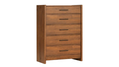 Taliesin 5 Drawer Chest | Walnut Finish & Gunmetal | Gallery Furniture