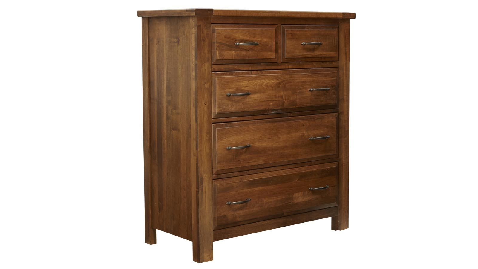 Red Hawk Valley Solid Maple Wood Modern 5-Drawer Chest