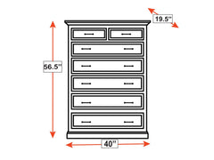 Henrietta Solid Black Cherry Wood Modern 7 Drawer Chest