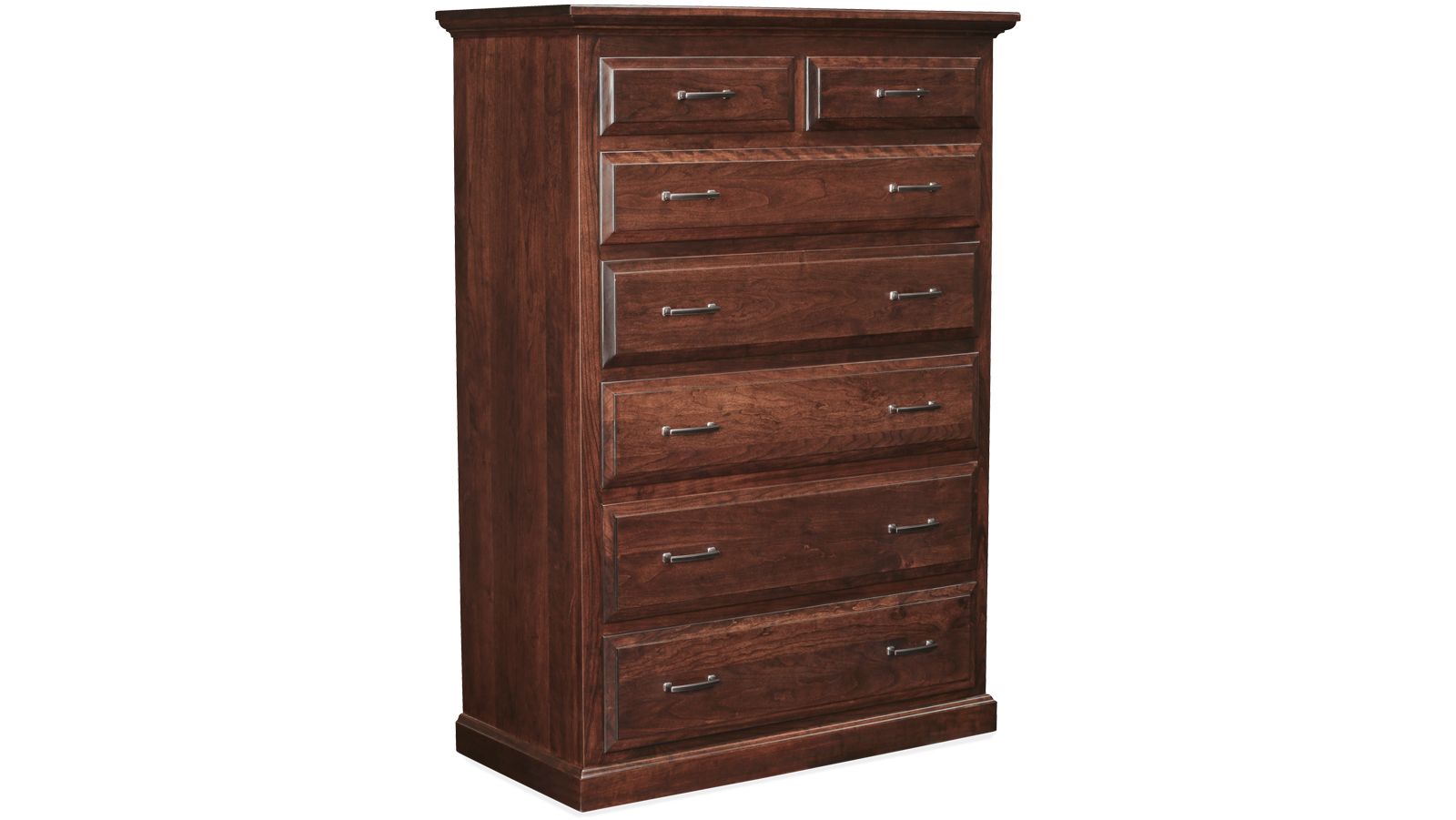Henrietta Solid Black Cherry Wood Modern 7 Drawer Chest