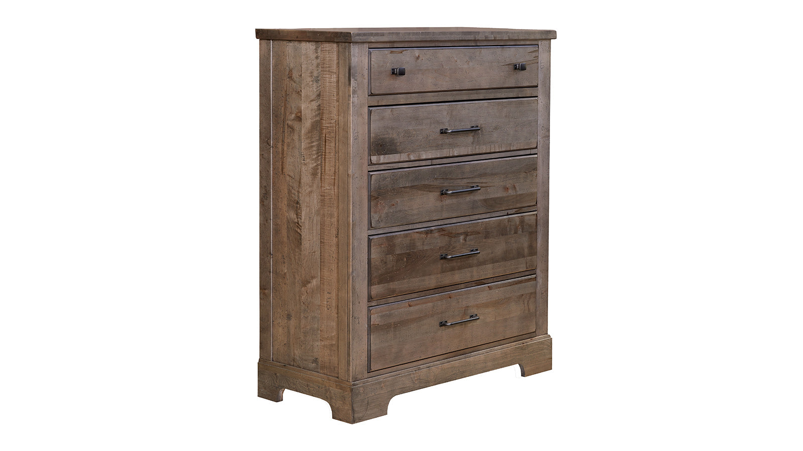 Cool Rustic Stone Modern Farmhouse Solid Maple 5 Drawer Chest