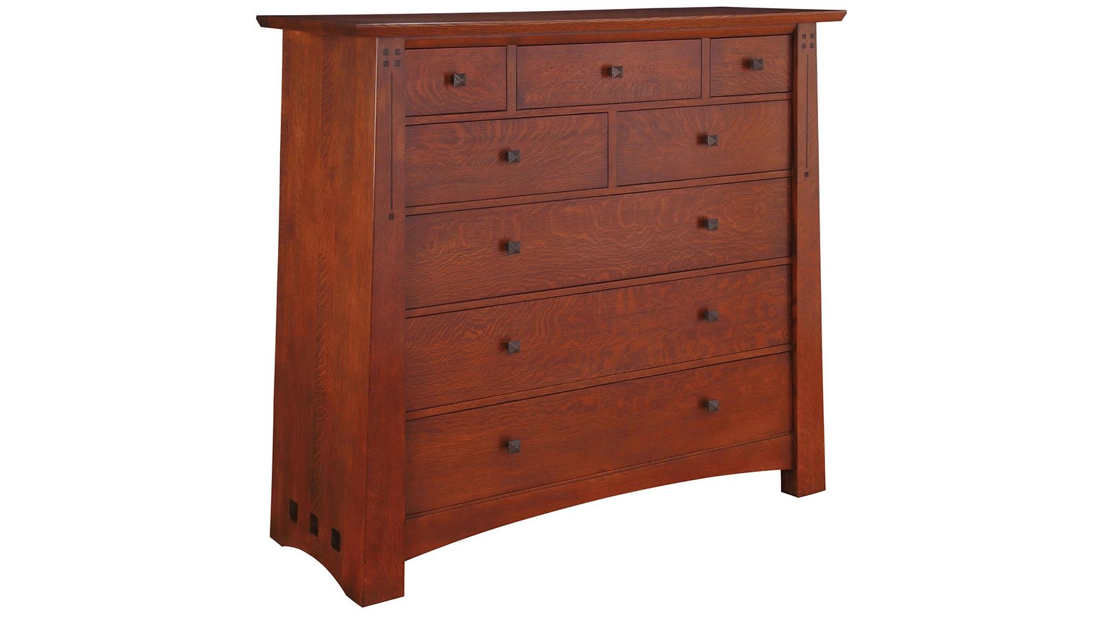 Stickley Highlands Arts & Crafts Solid Quartersawn White Oak Wood Eight-Drawer Chest