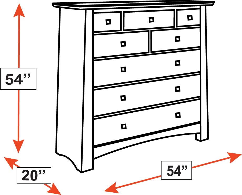 Stickley Highlands Arts & Crafts Solid Quartersawn White Oak Wood Eight-Drawer Chest