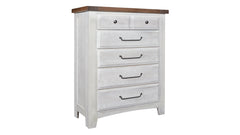 Alabaster Sea Biscuit Two Tone Arch 5 Drawer Chest