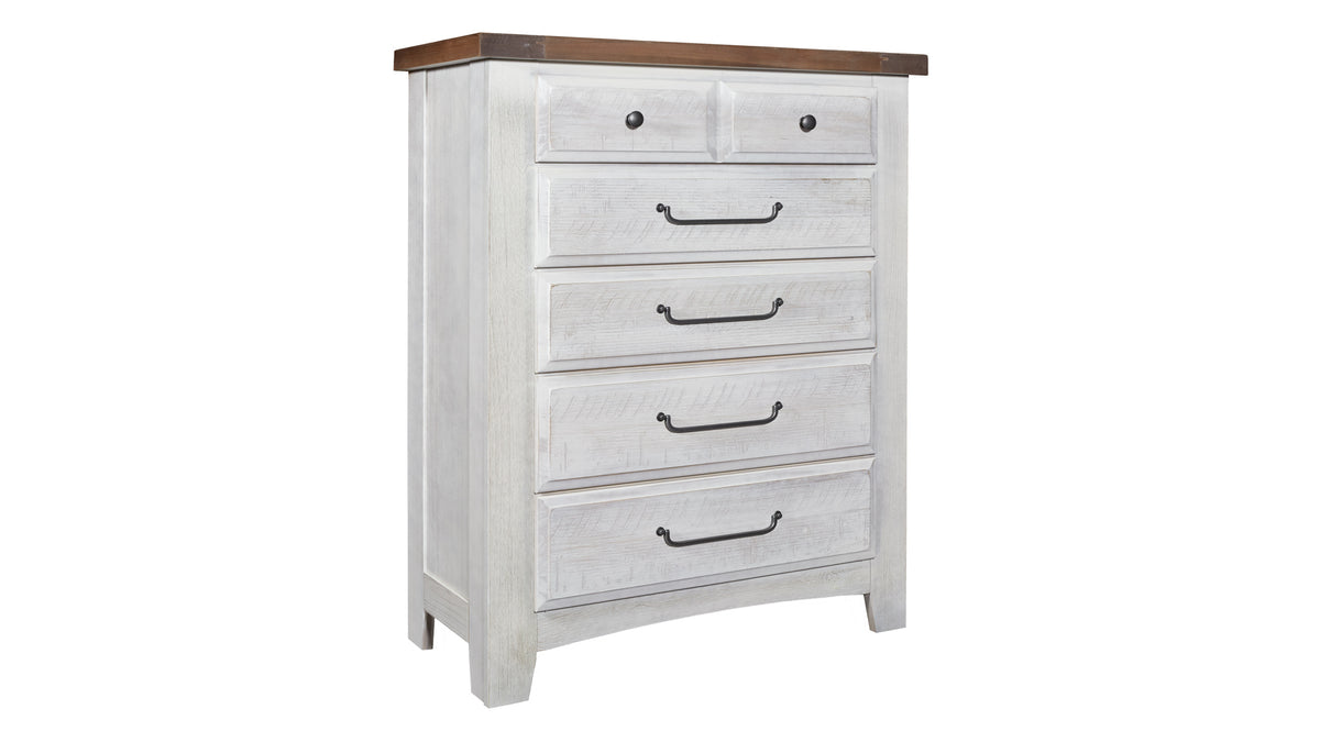 Alabaster Sea Biscuit Two Tone Arch 5 Drawer Chest