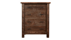 Conroe Ruff Sawn Solid Maple Rustic 4 Drawer Chest