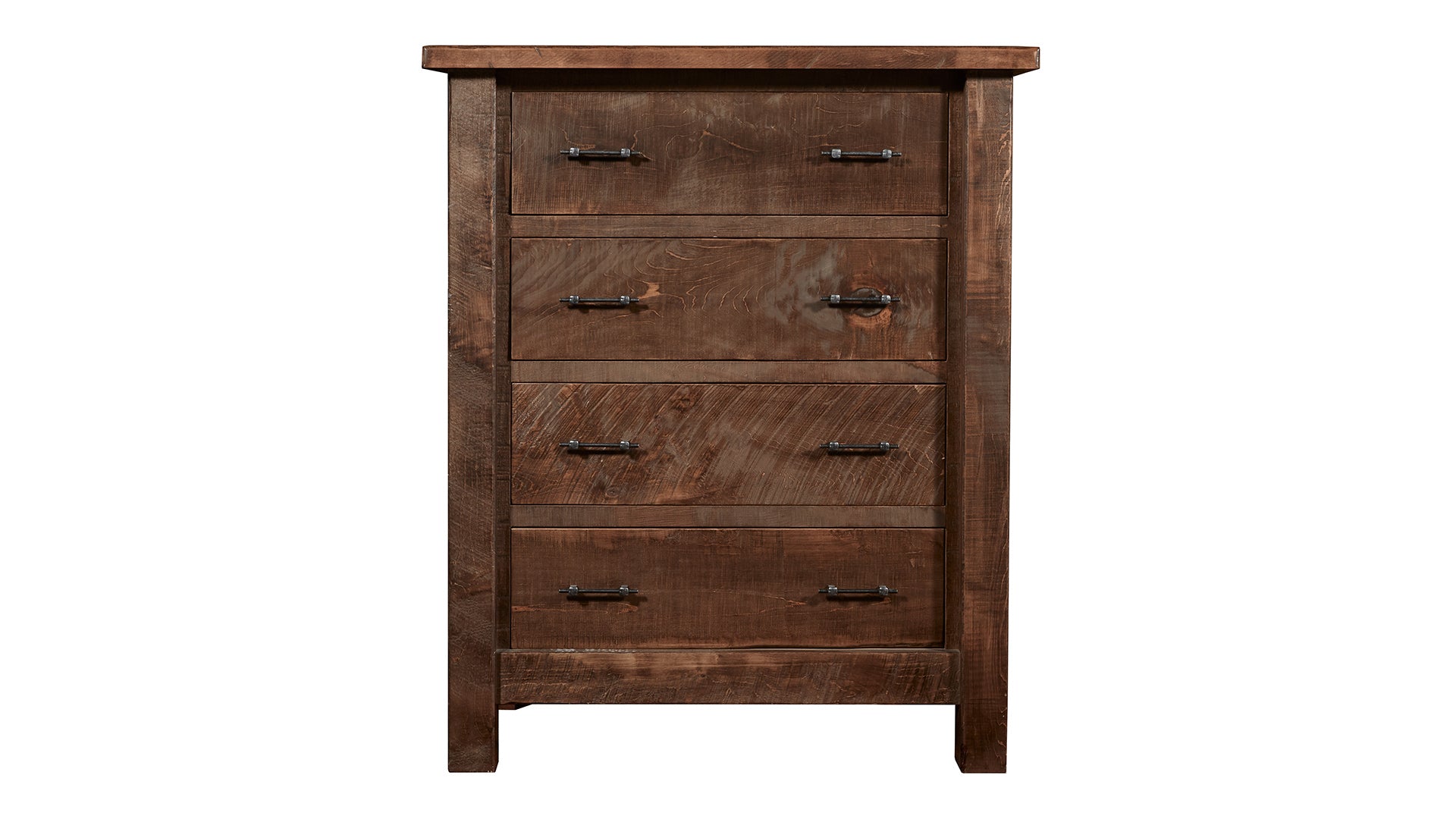 Conroe Ruff Sawn Solid Maple Rustic 4 Drawer Chest