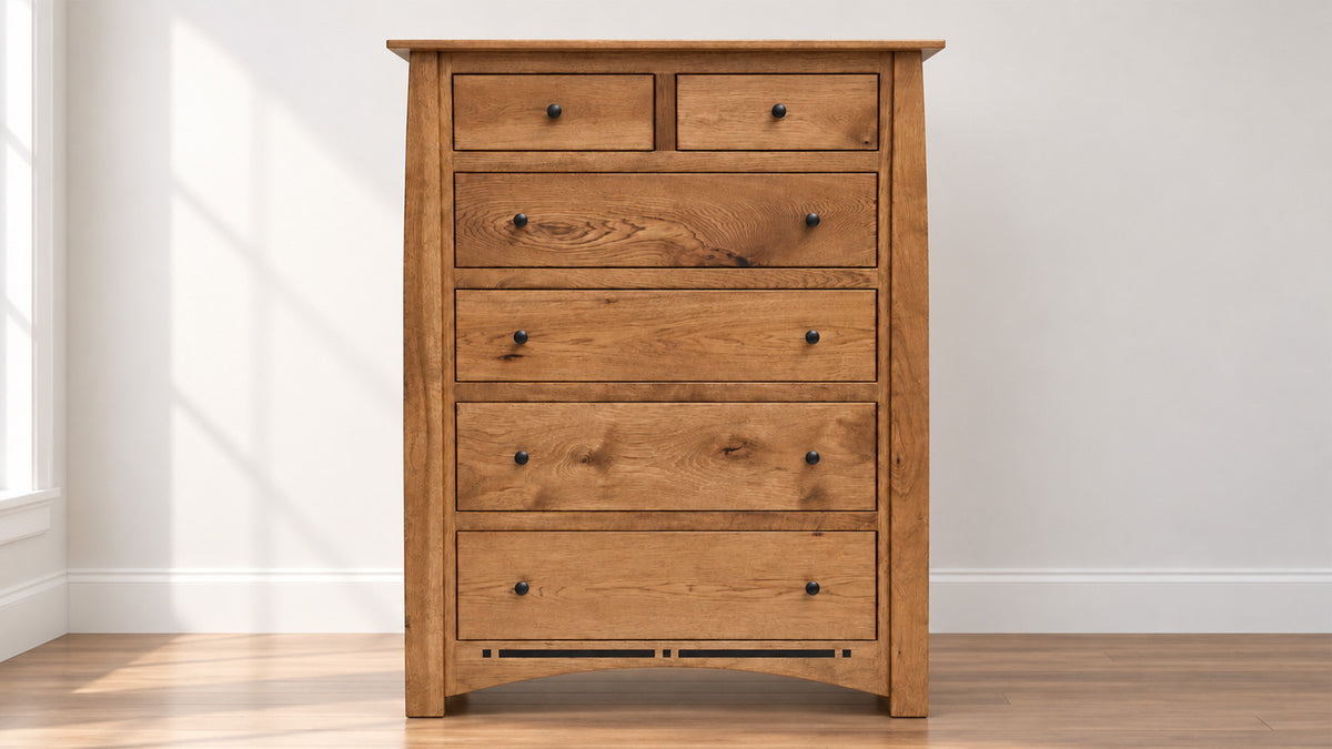 6 drawer chest in room