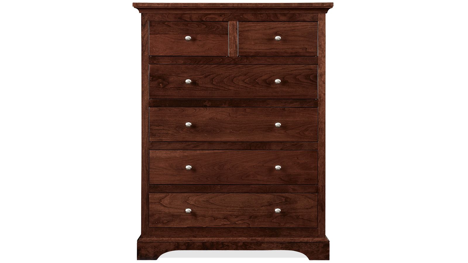 Gladewater Solid Black Cherry Wood Modern 6 Drawer Chest