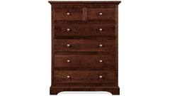 Gladewater Solid Black Cherry Wood Modern 6 Drawer Chest