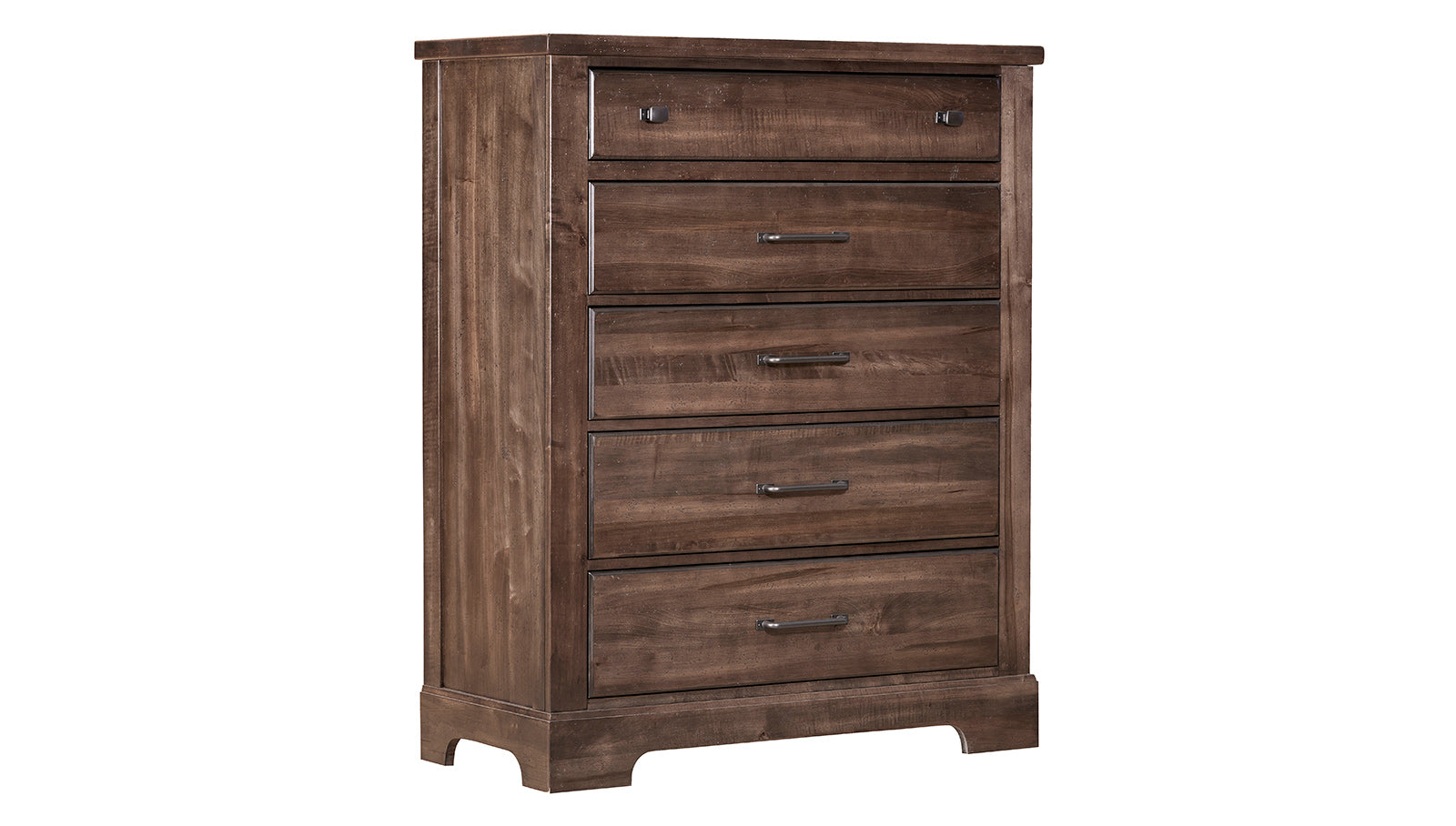 Cool Rustic Mink Modern Farmhouse Solid Maple 5 Drawer Chest