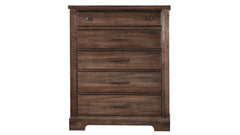 Cool Rustic Mink Modern Farmhouse Solid Maple 5 Drawer Chest