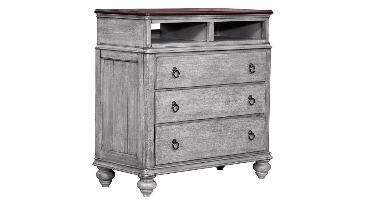 Plymouth Modern Farmhouse Distressed Media Chest
