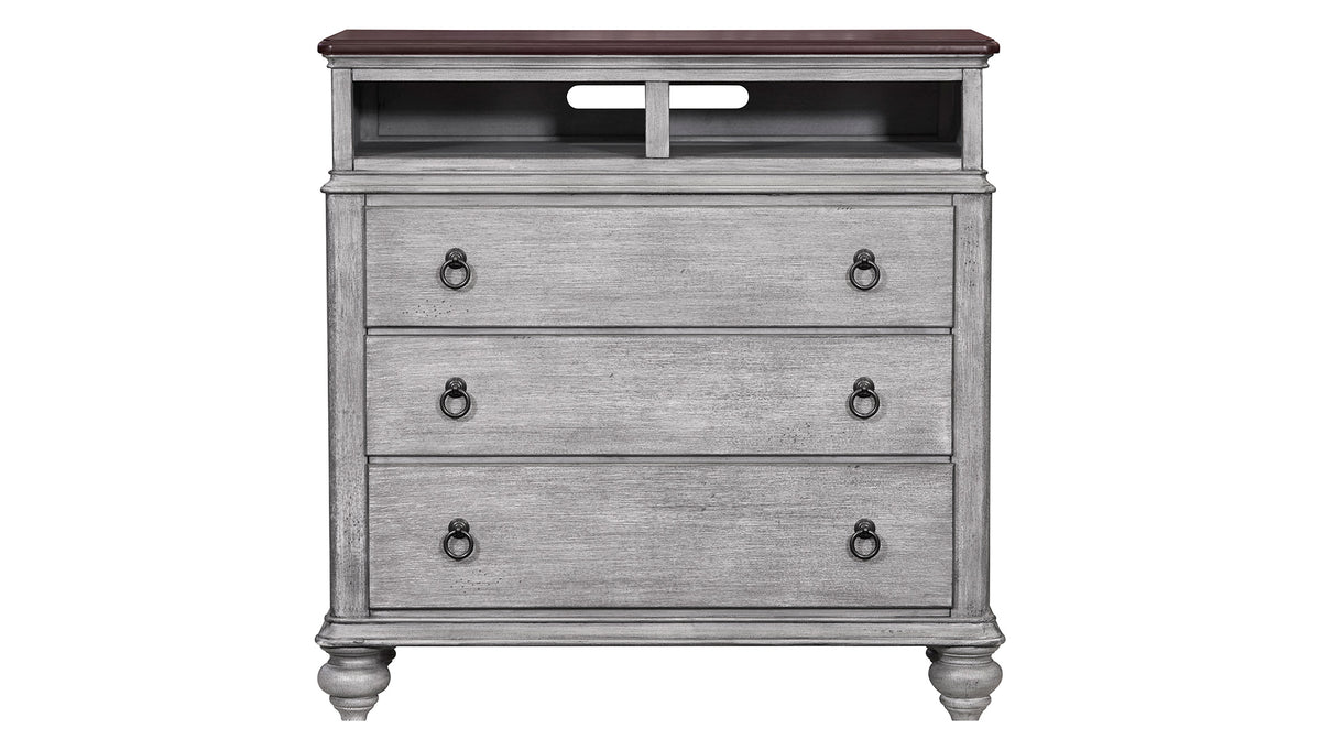 Plymouth Modern Farmhouse Distressed Media Chest