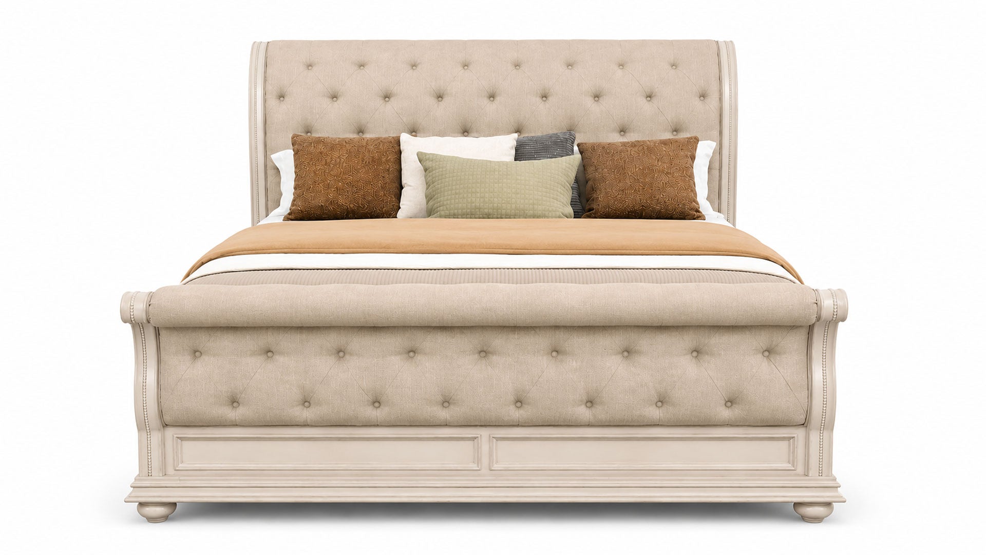 Woodlands Queen Upholstered Sleigh Bed | Classic Sleigh Design | Gallery Furniture