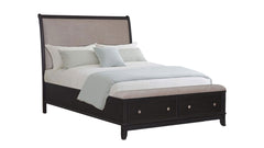 BURTON BLACK KING UPHOLSTERED BED