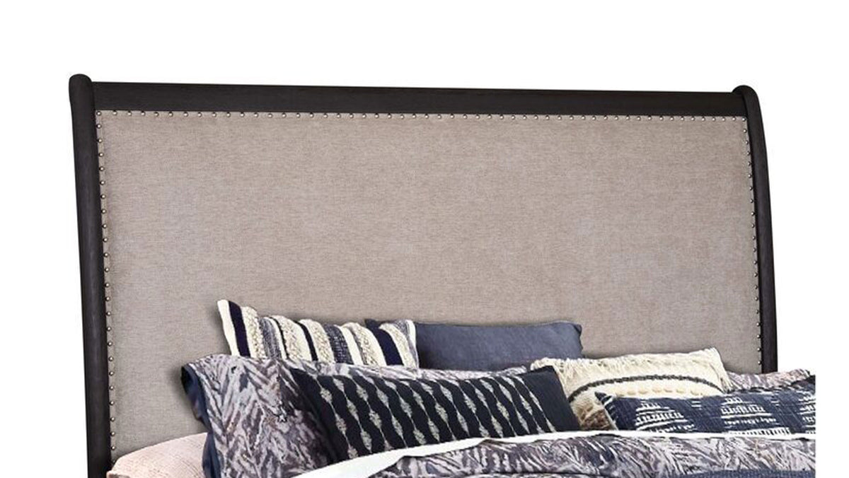 BURTON BLACK KING UPHOLSTERED BED