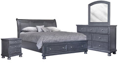 3 Pc Soriah Gray King Bedroom Set (King Bed, Dresser/Mirror, & Nightstand)